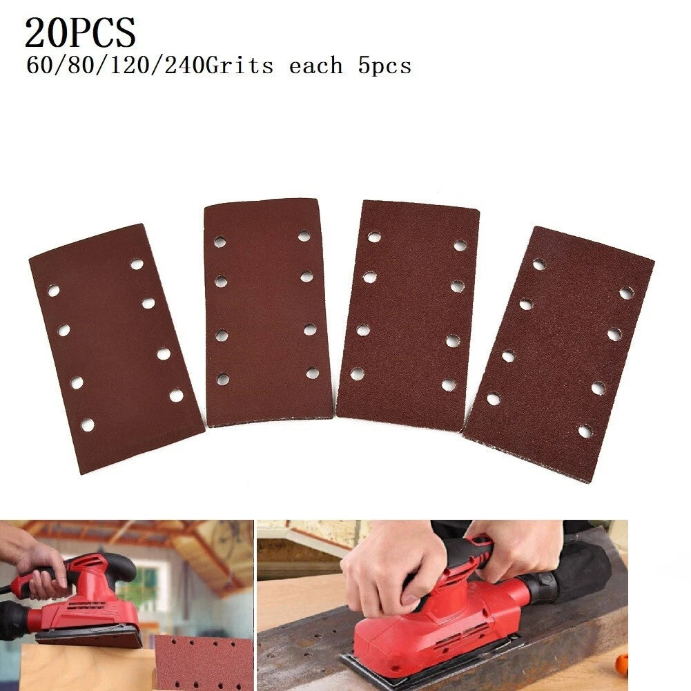 20pcs Sanding Sheets for (93x185mm, Hook & Loop)
