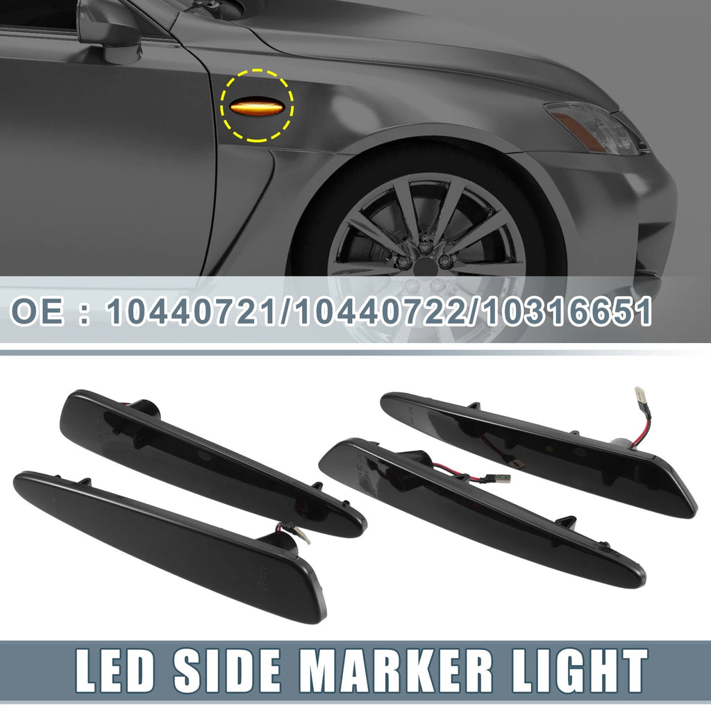 Front Rear LED Turn Signal Lights Pair for Chevy Amber Red (2 Pack) (2010–2019)
