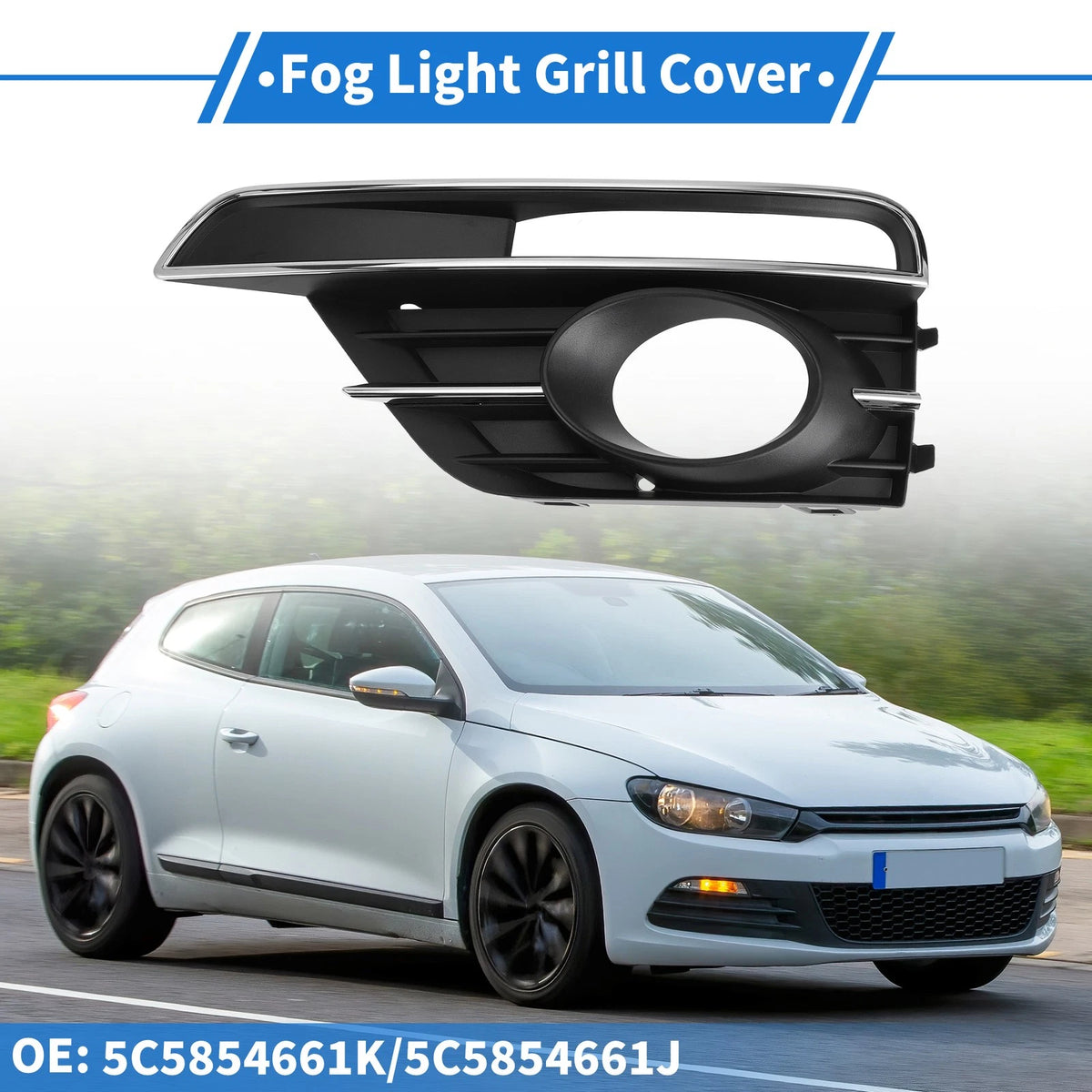 1pc Fog Light Grill for Volkswagen Beetle (2016–2019) No.5C5854661J