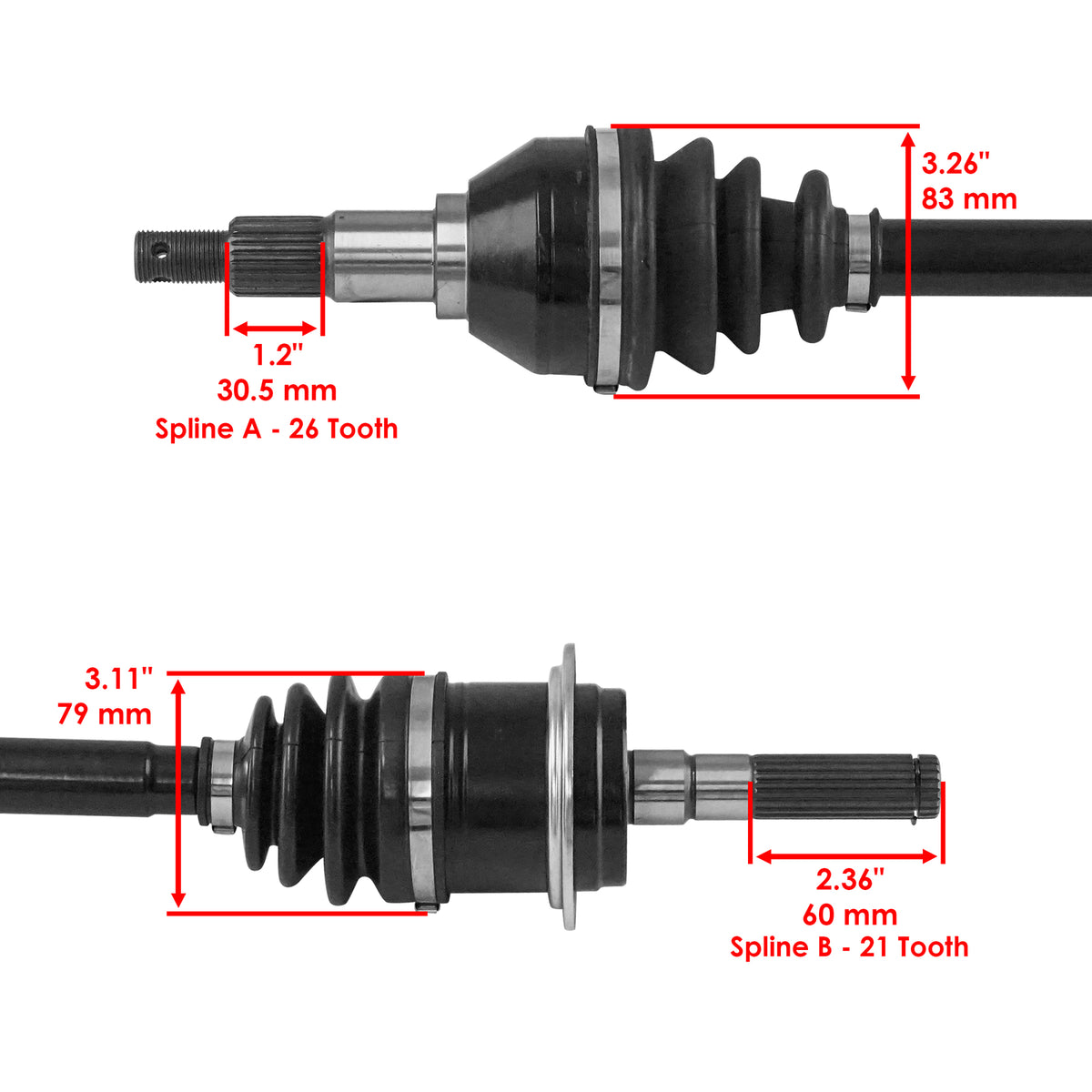 Front Left Right CV Axle Replacement for Can-Am Outlander 650 850 XMR (2019-2024)