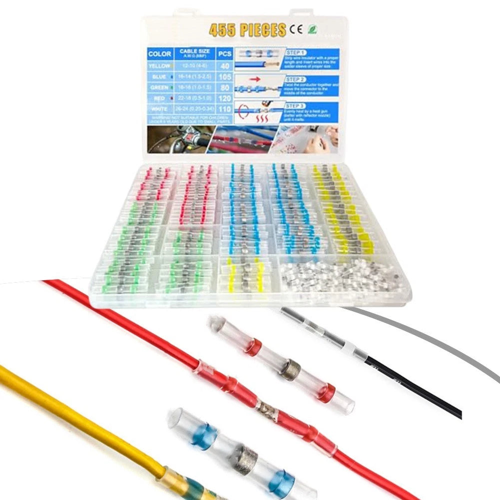 455PCS Self Soldering Butt Connectors for Automotive and Marine Use