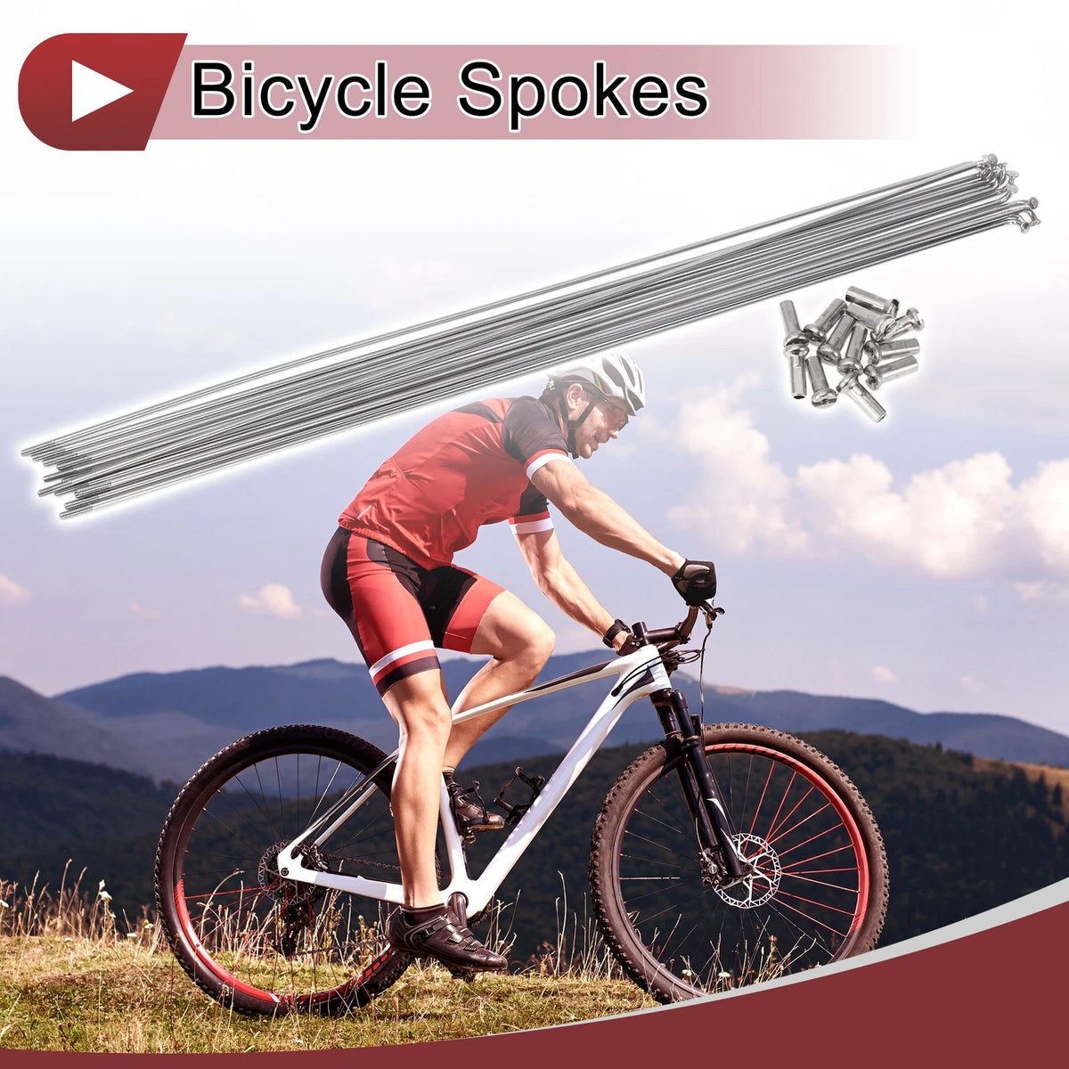 Set 14G Bicycle Spokes 305mm Stainless Steel for Bike Wheels (304)
