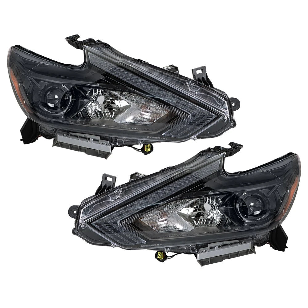 Left & Right Headlights Pair for Nissan Altima (2016–2018) Chrome Factory Style