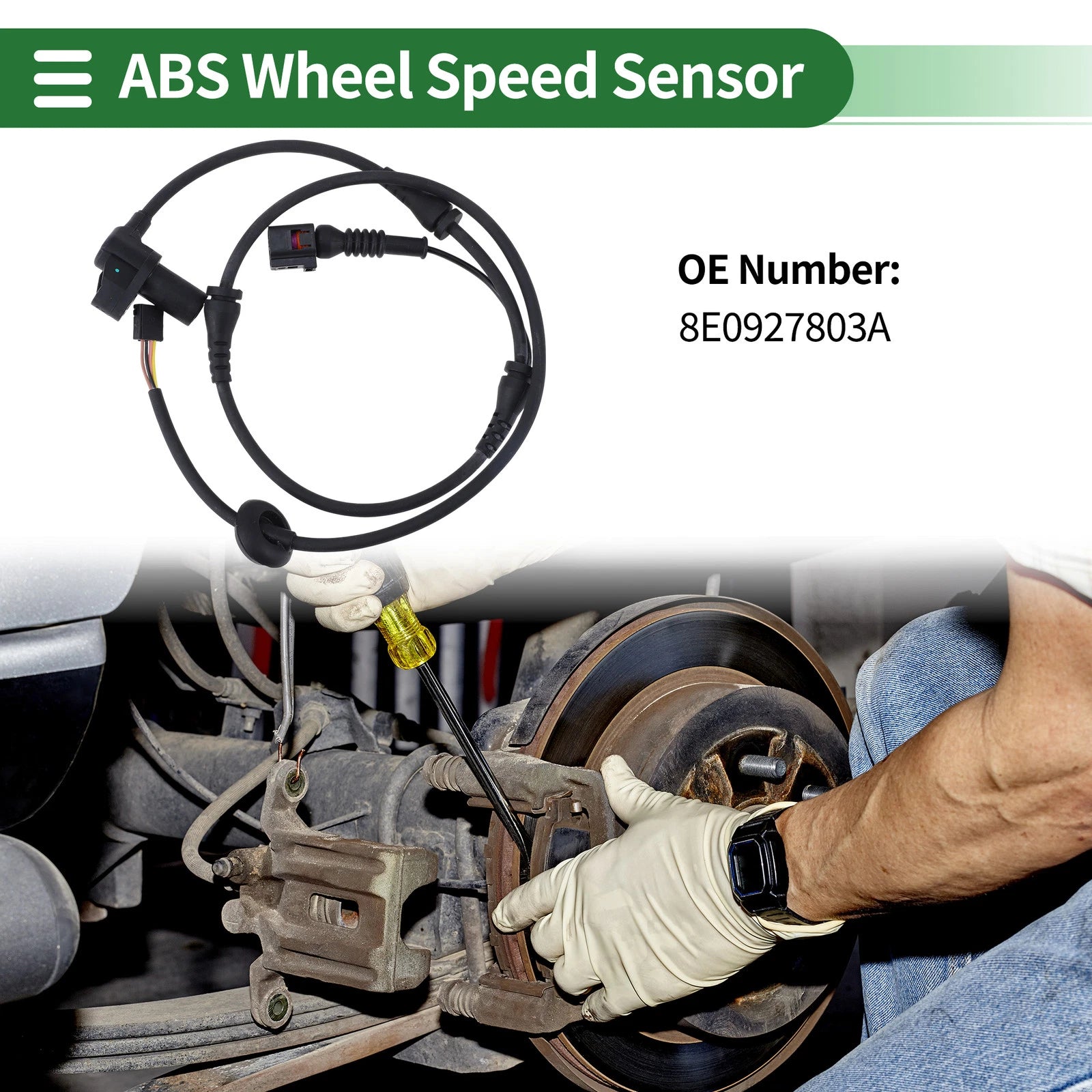 ABS Wheel Speed Sensor for Audi A4 B6 (2001–2005) 8E0927803A/8E0927803