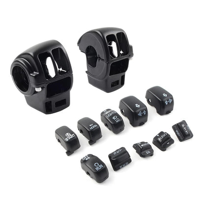 Hand Control Switch Housing Cover with 10 Button Caps for Harley FLHTCU/I (1996–2013)