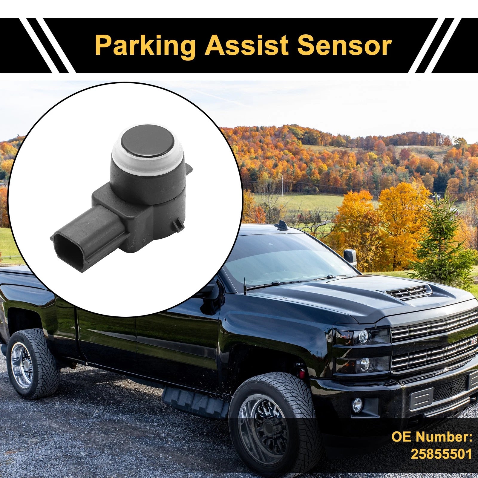 4 Pcs Bumper Reverse Parking Sensor Replacement for Chevrolet Silverado (2014–2018)