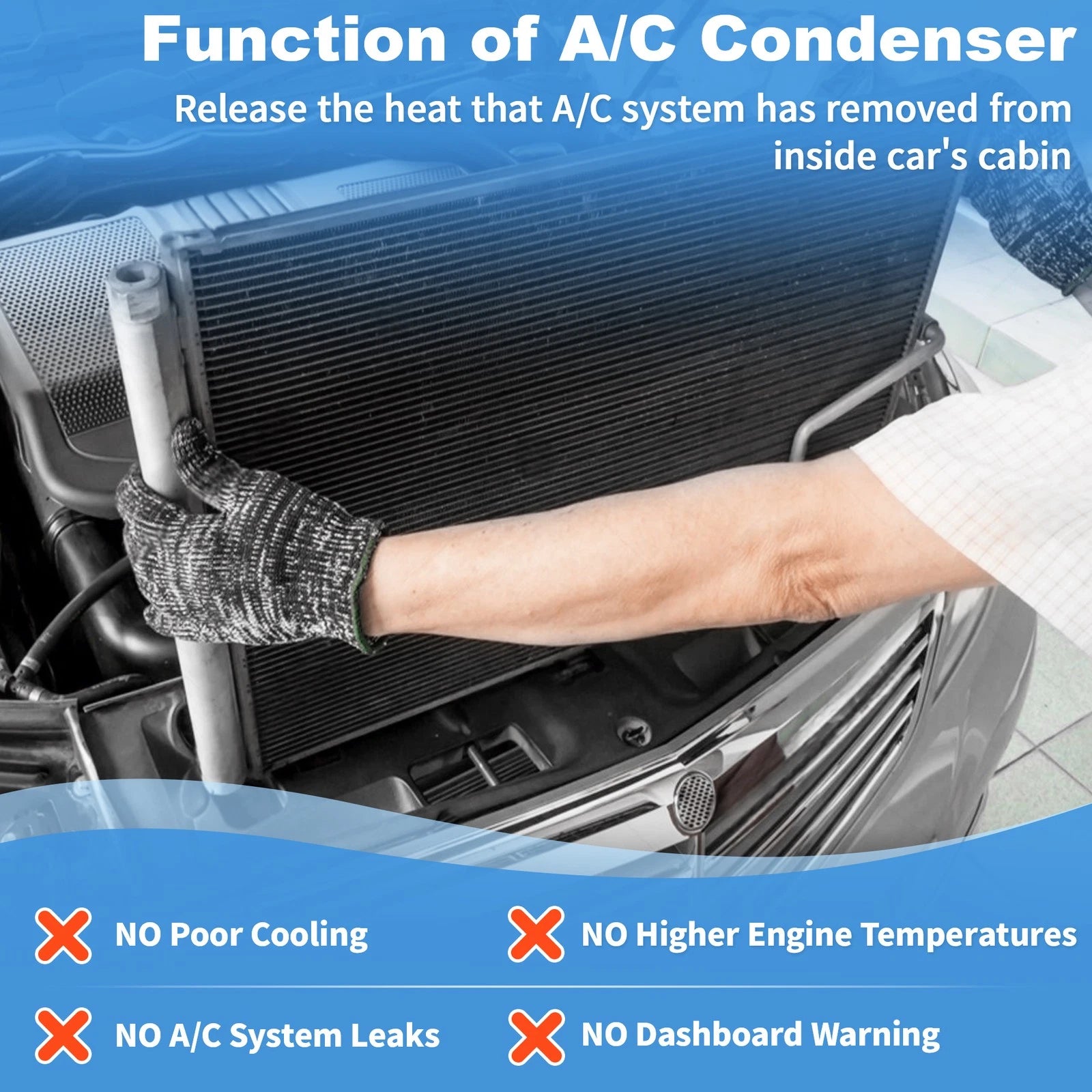 A/C Condenser Replacement for Dodge Avenger for Chrysler 200 (2011–2018)