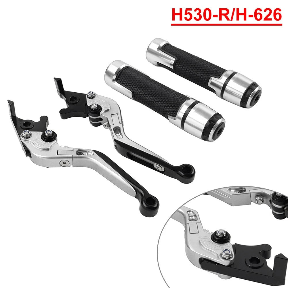 Silver Extendable Brake Clutch Levers Handlebar Grips Sets For Suzuki GSXR150