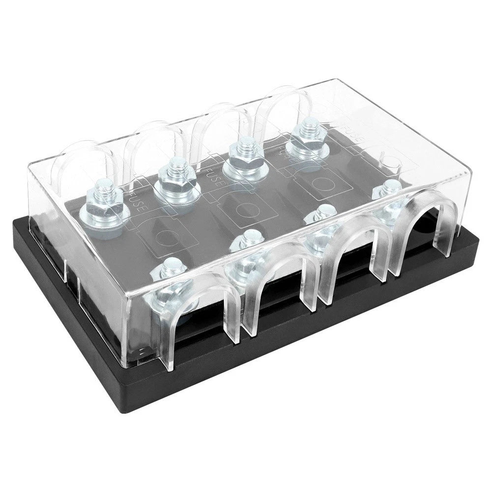 4 Position 50A Fuse Block with Clear Cover for Vehicle Use