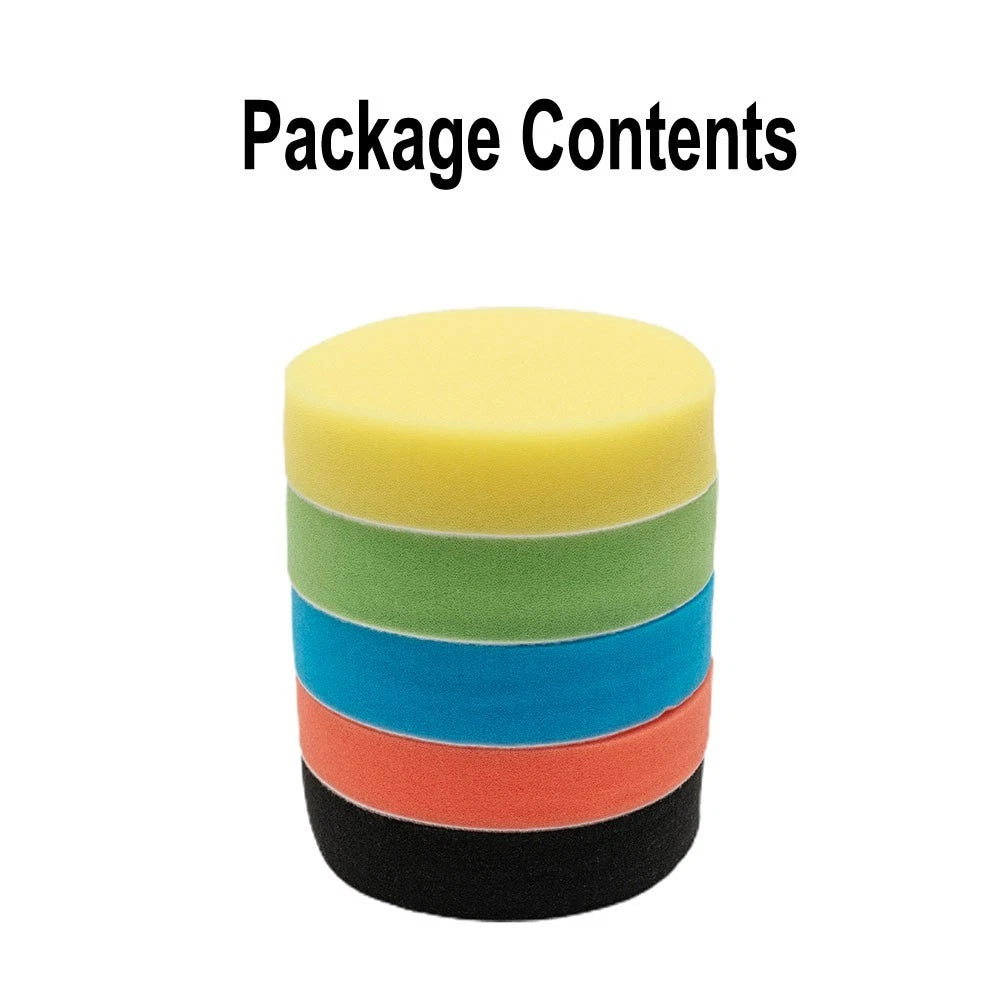 5 Flat Sponge Buffing Pads for Car Polisher (125mm)