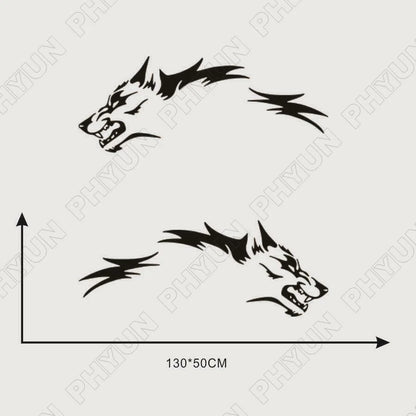 2X Black Car Body Side Door Stickers Running Wolf Totem Vinyl Decals Universal