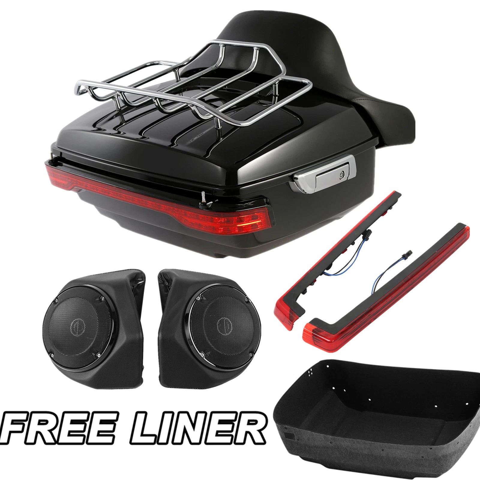 Trunk Backrest Speakers for Harley Davidson Touring Glide (2014–2023)