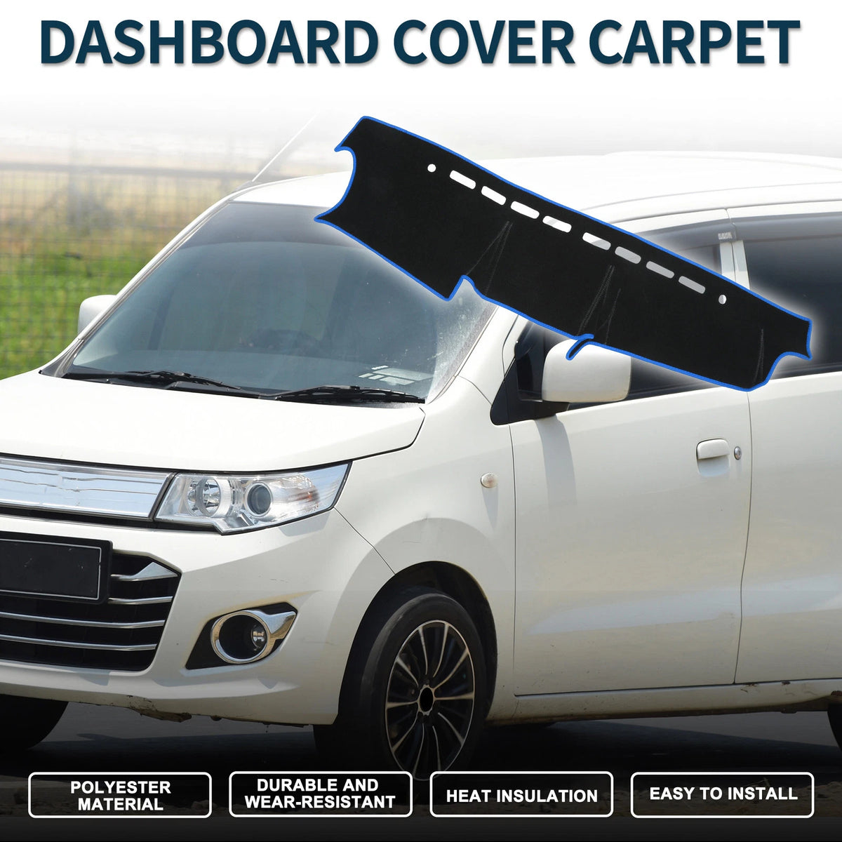 Dashboard Cover Mat for Suzuki Jimny JB64 JB7 (2018–2024) Black Blue