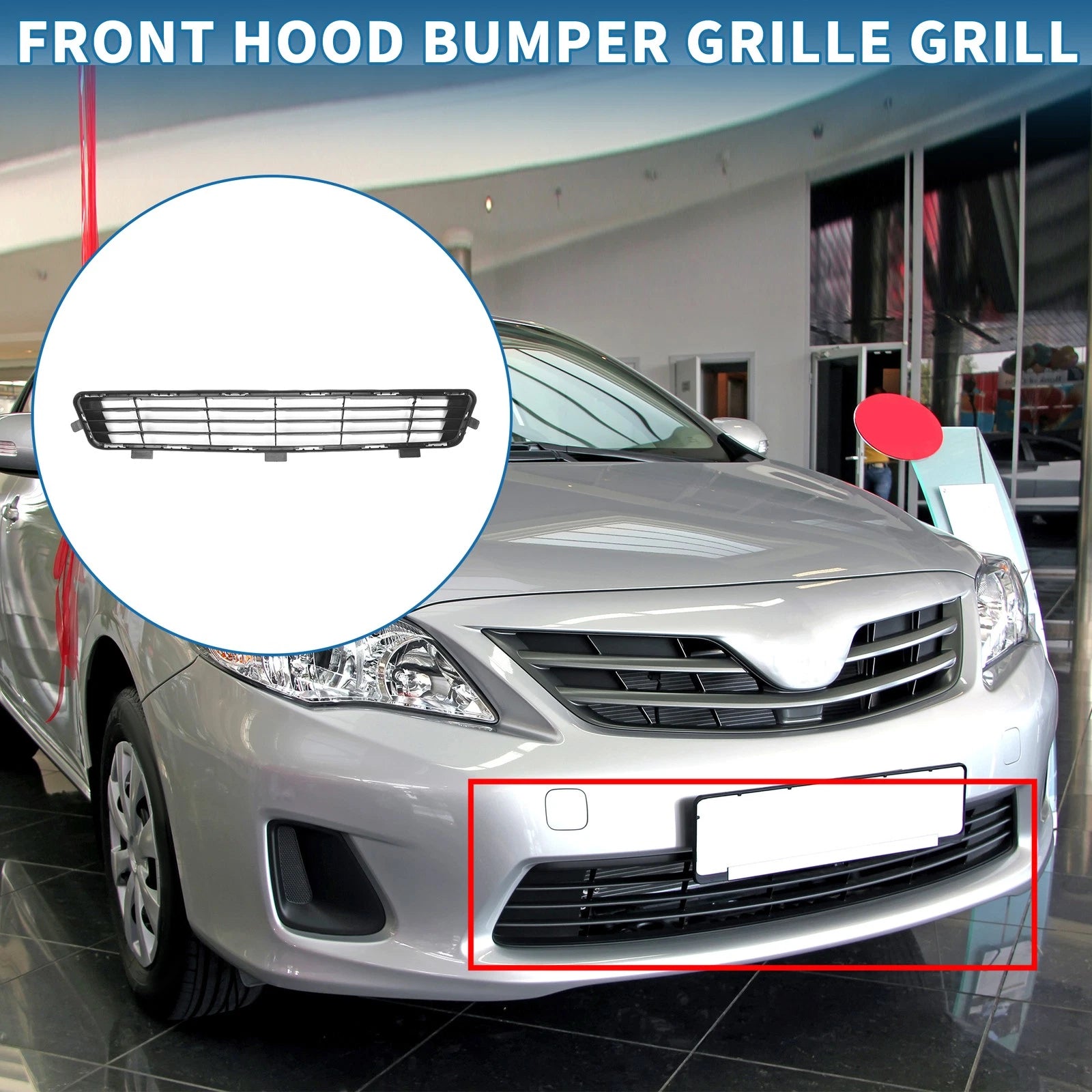 Front Hood Bumper Grille Grill for Toyota Camry (2010–2011) Black