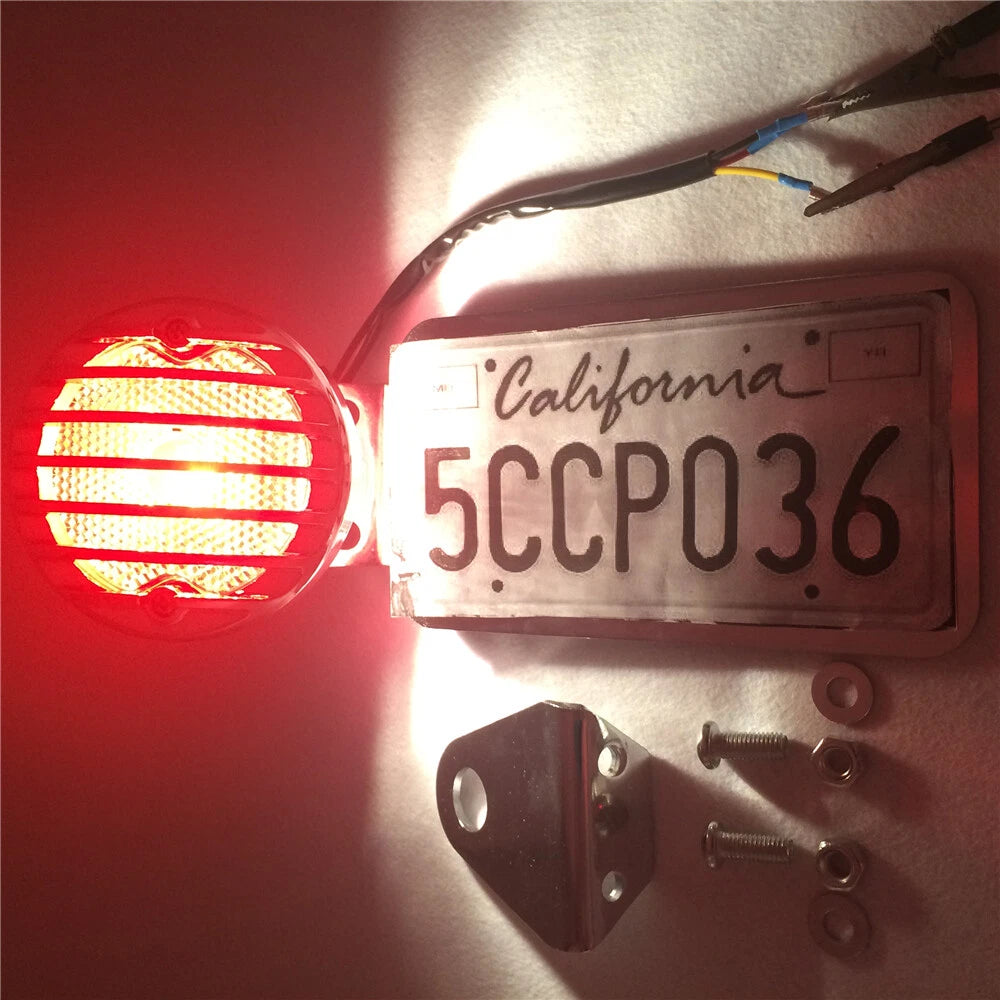 License Plate Bracket with LED Tail Light for Harley Softail