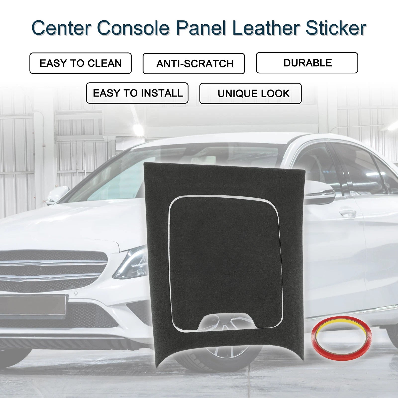 Center Console Panel Sticker Matte Black for Mercedes-Benz C-Class (2022–2024)