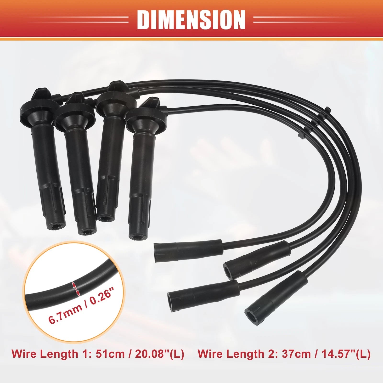 Ignition Coil Spark Plug Wires Set for Subaru Baja Outback (2003–2009)