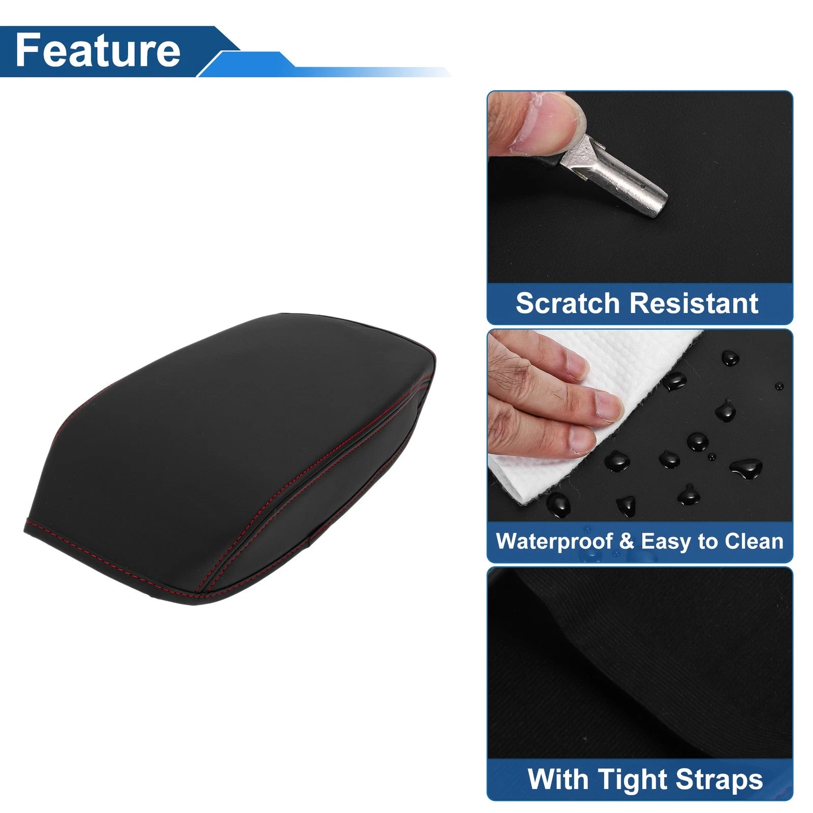 Armrest Cover for Mazda CX-5 (2018–2024) Anti-Scratch Black Red