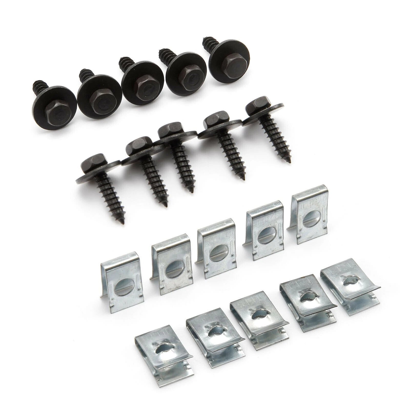 Chassis Guard Screws for Car Dashboard Panel Fender Fastener (Black & Silver)