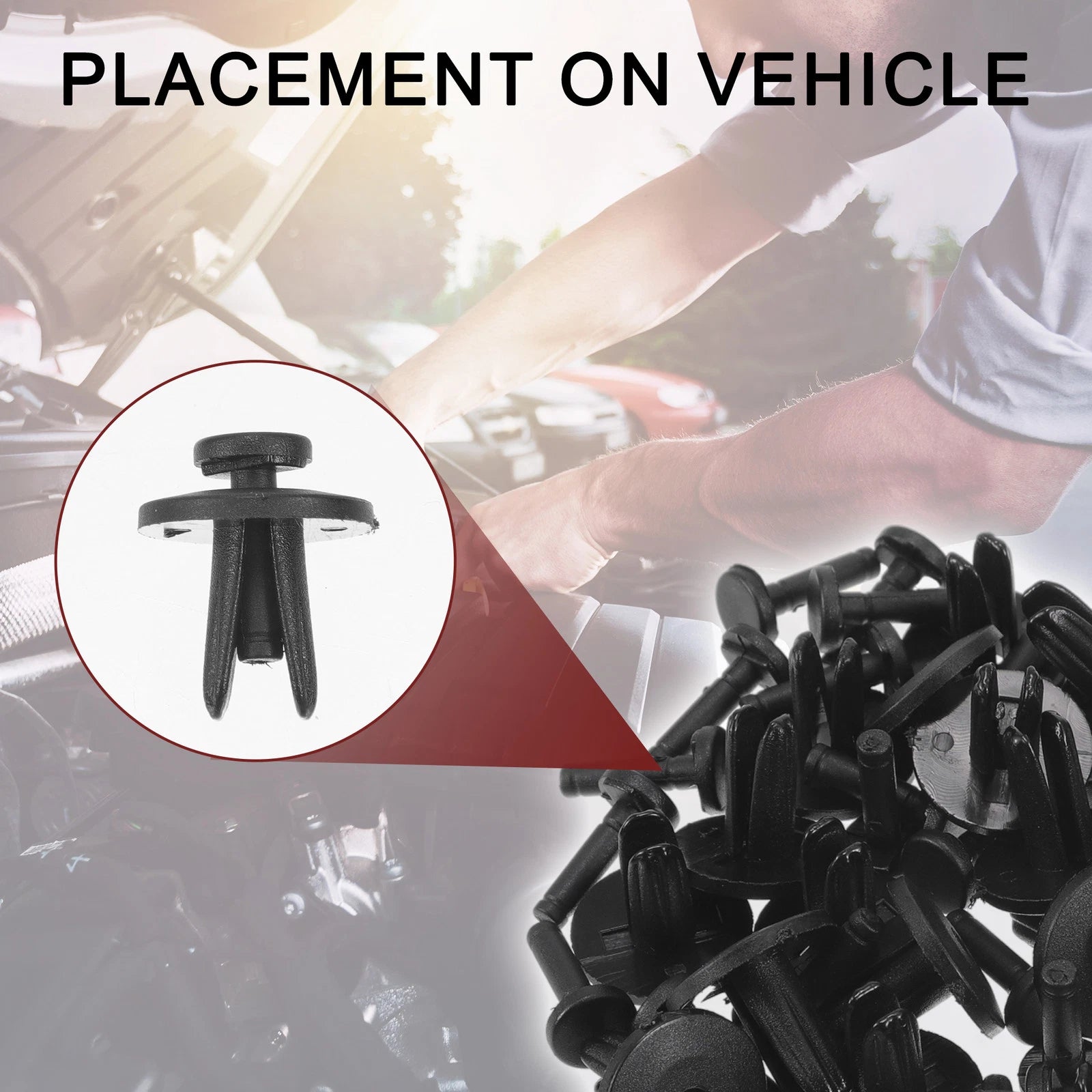 100 Pcs Front Fender Skirt Clip for GM Bumper Push Type Retainer Rivet
