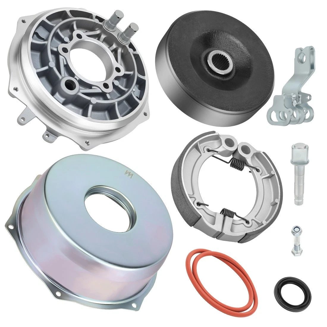 Rear Brake Plate Cover Drum Shoes Kit for Yamaha Grizzly 350 (2007–2014)