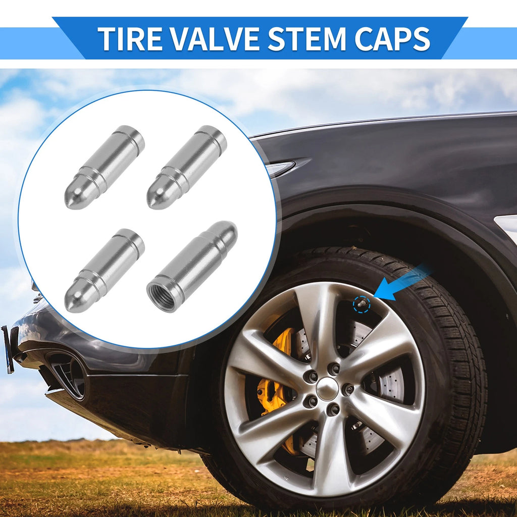 Tire Valve Stem Caps Replacement for Car SUV Bike RV 4 Pack