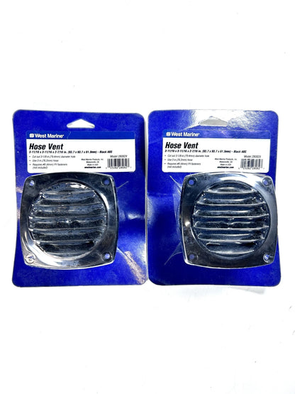 Set of 2 Black ABS Hose Vents for West Marine 280829 (3 1/8'' Diameter)
