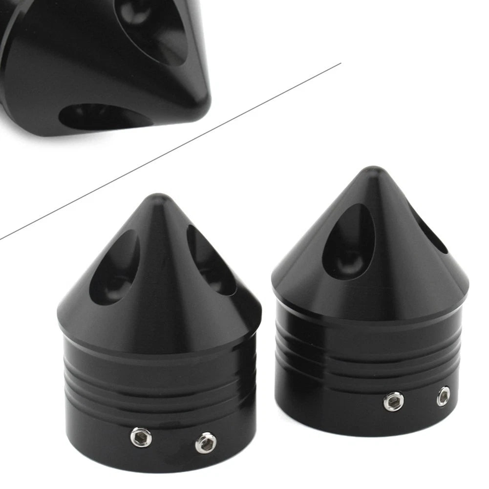 Front Wheel Axle Nut Covers Cap For Harley Touring Road Glide Dyna Softail Black