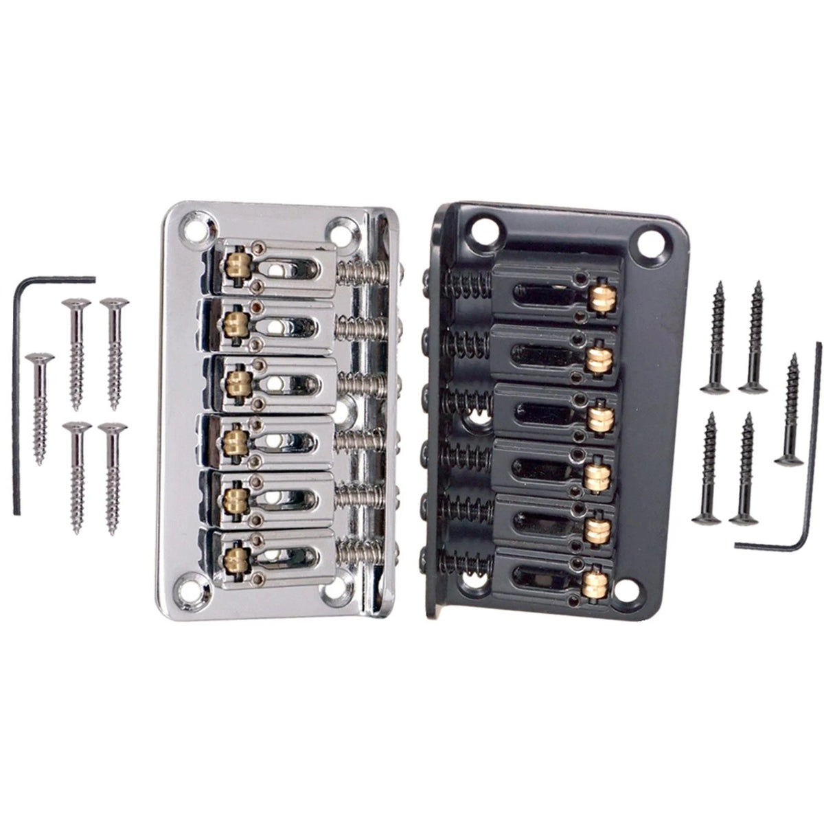 6 String Roller Saddle Hardtail Bridge for Electric Guitar B