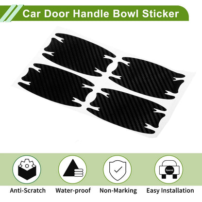 Car Door Handle Bowl Sticker for Universal Vehicles (51x89mm) - Black