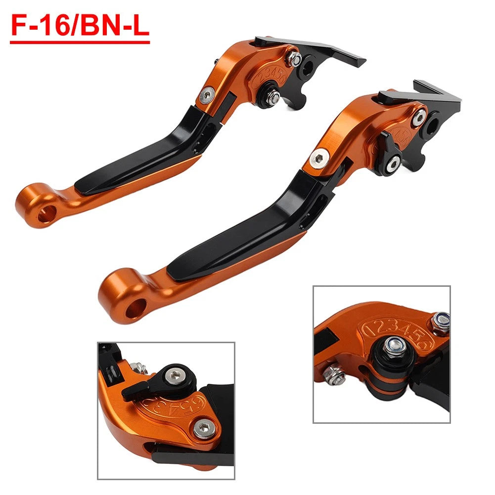CNC Extendable Brake Clutch Levers for Benelli TRK502/X BN302S (2015–2019) Orange