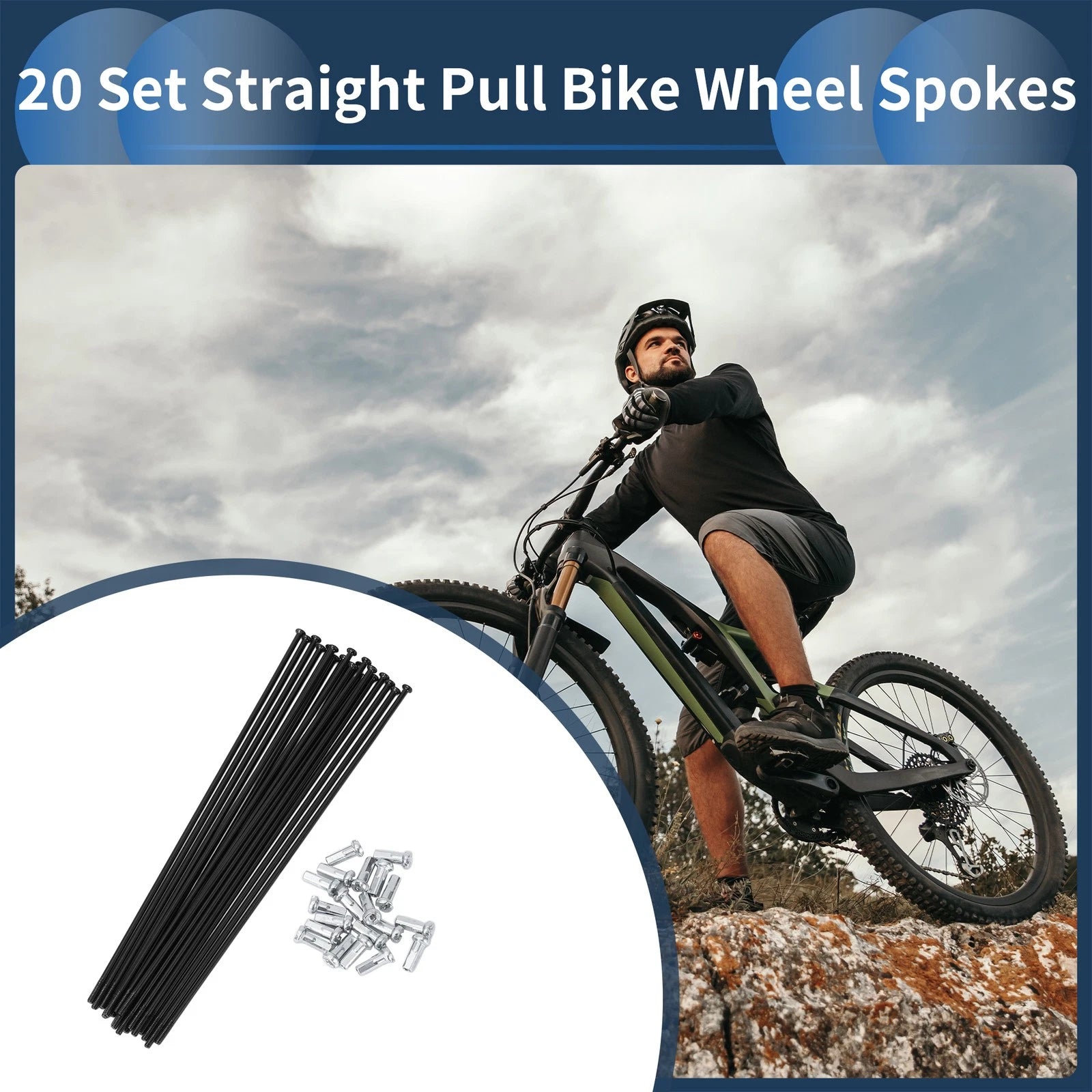 Bicycle Spokes Replacement 148mm Straight Pull for 14G Bike Wheel (148mm)