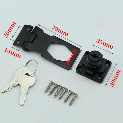 Locking Hasp with Keys for Cupboard Wardrobe Drawers