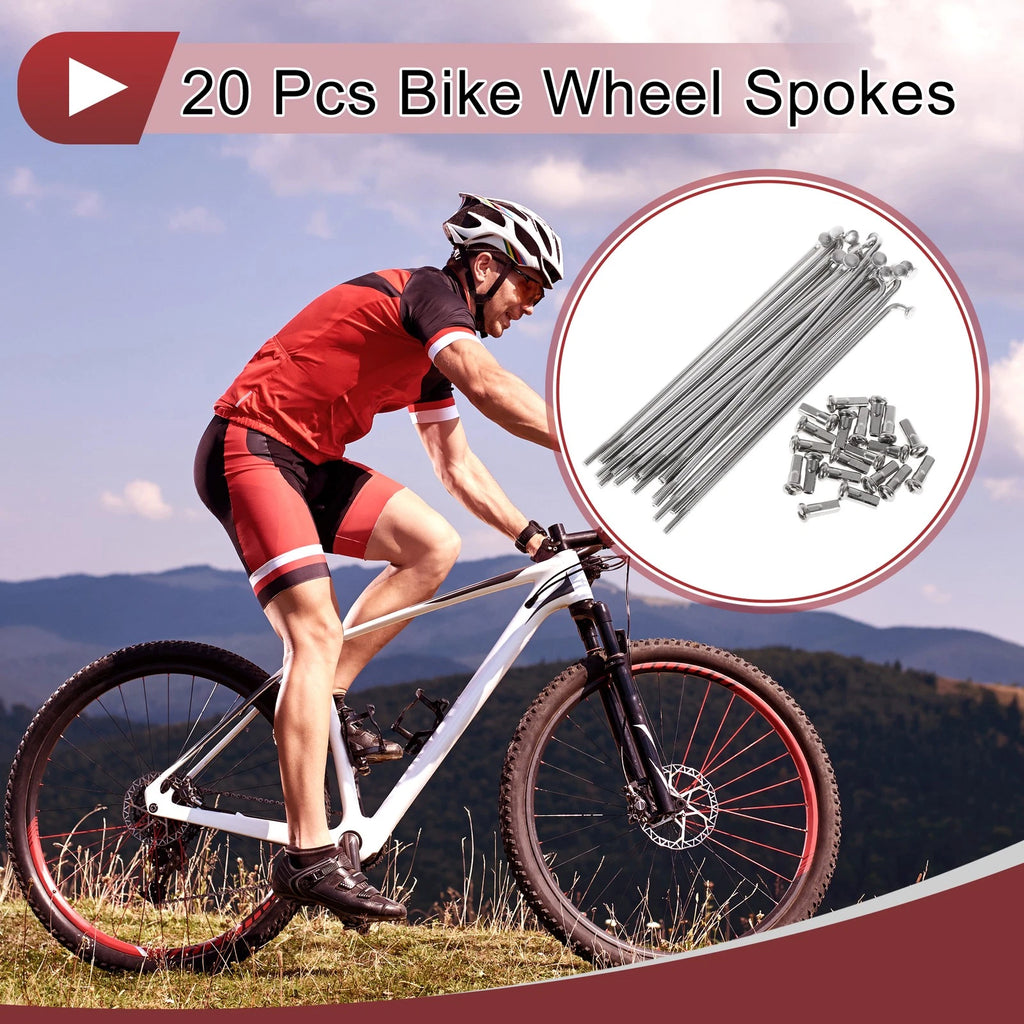 Bicycle Spokes Kit 92mm for 700c Wheels 304 Stainless Steel (Silver)