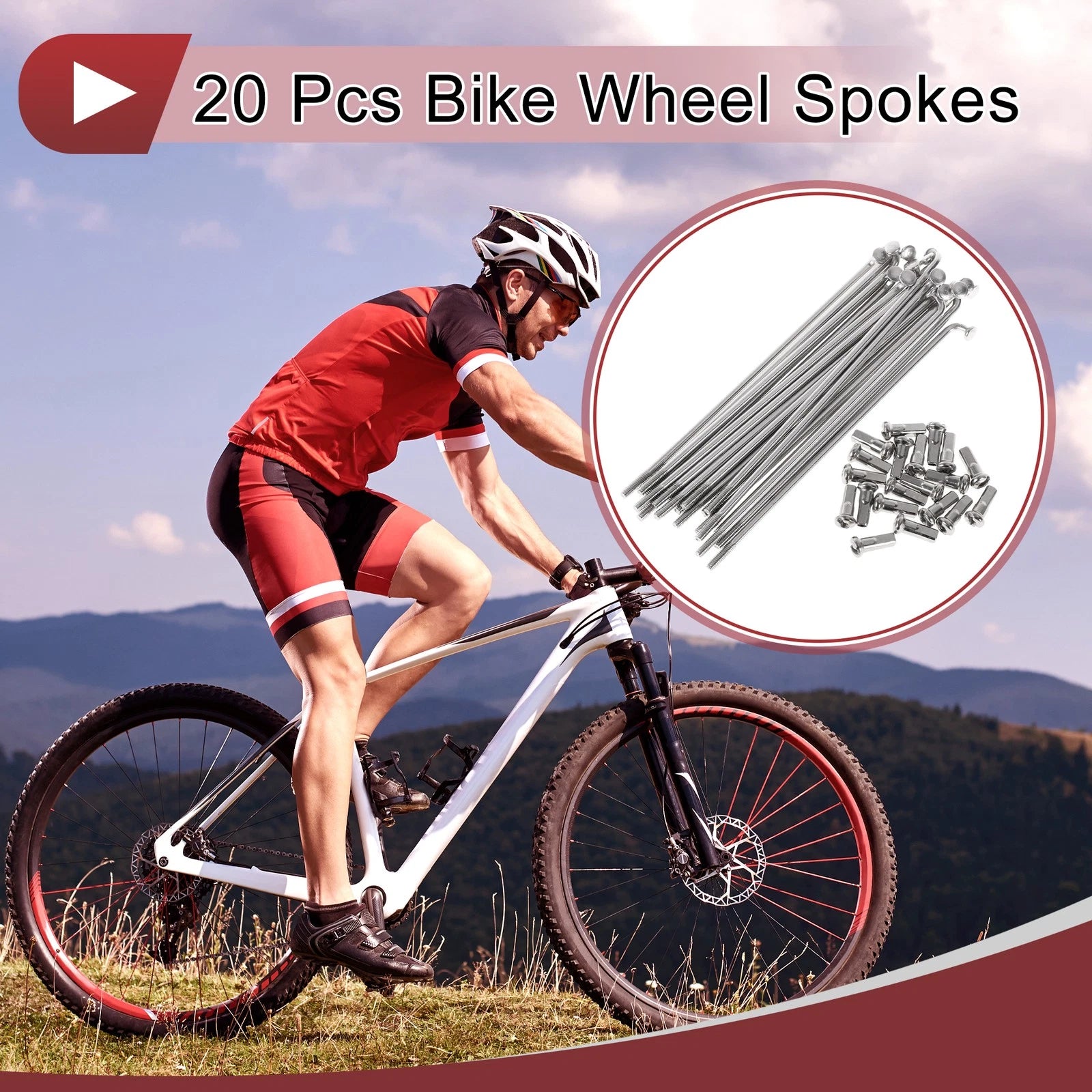 Bicycle Spokes Kit 92mm for 700c Wheels 304 Stainless Steel (Silver)