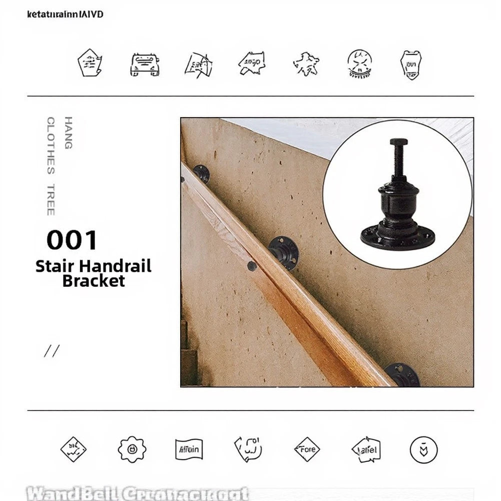 Staircase Safety Handrail Bracket for (Heat Resistant Iron)