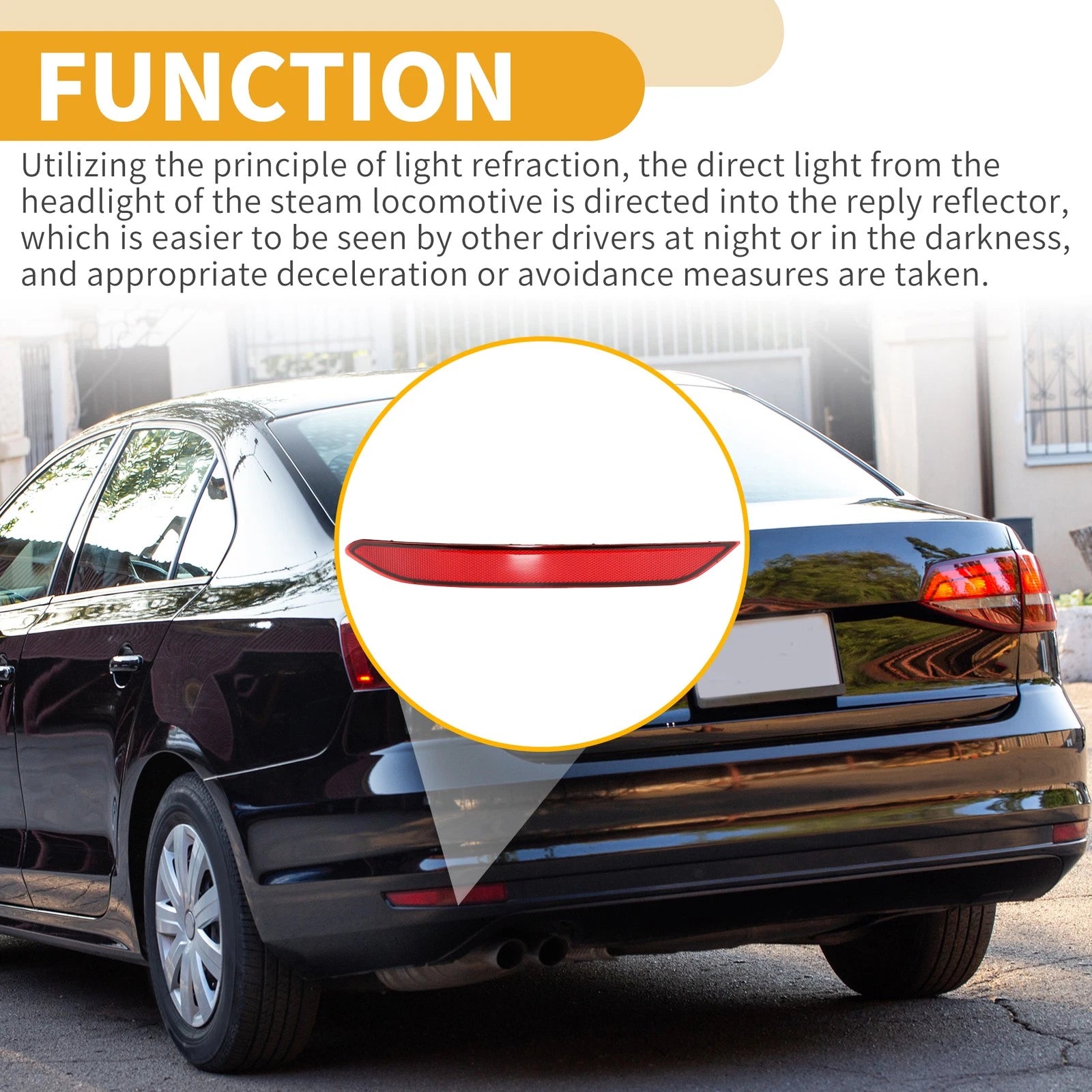 Rear Left Bumper Reflector Replacement for Volkswagen Jetta (2019–2021)