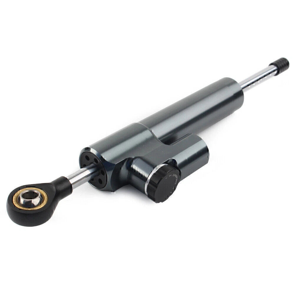 CNC Steering Damper for Motorcycle Stabilizer (Reversed, Grey)