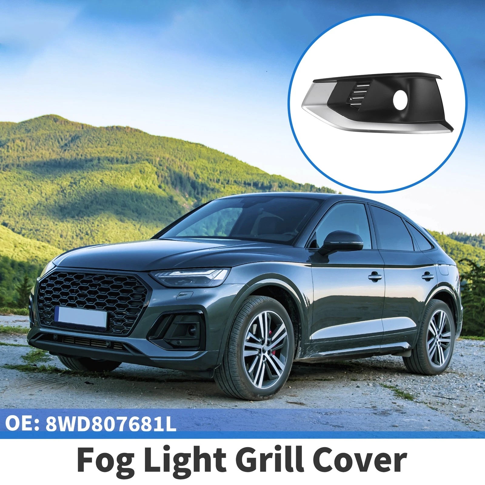 Front Left Fog Light Grill Replacement for Audi A4L (2020–2022)