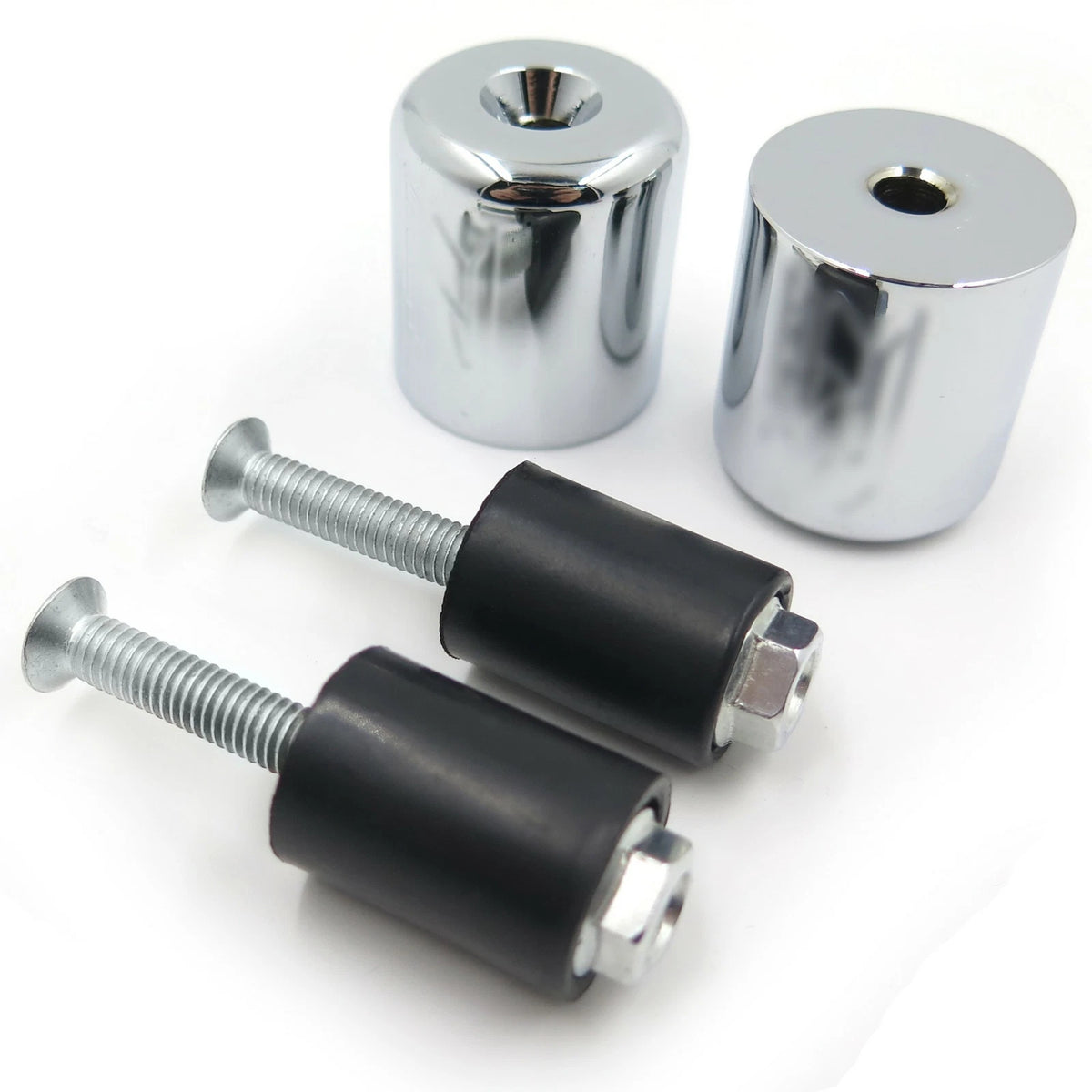 Handlebar Bar End Slider Chrome Rubber for Suzuki GSXR 600/750 (1992–2014)