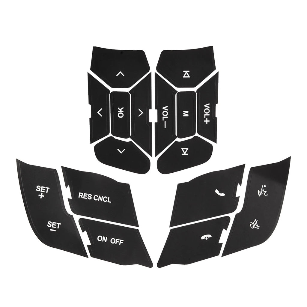 Sleek Black Vinyl Button Stickers for Ford Mustang (2015–2018)