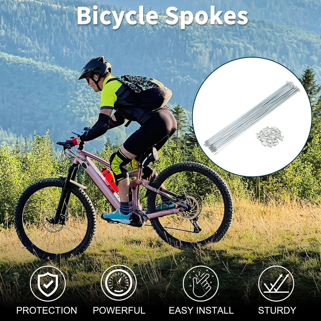 Bicycle Spokes Nipple Replacement Set 14G 265mm for Universal (Any Make)
