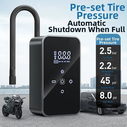 Rechargeable Wireless Car Tire Inflator with Digital Screen and USB Charging