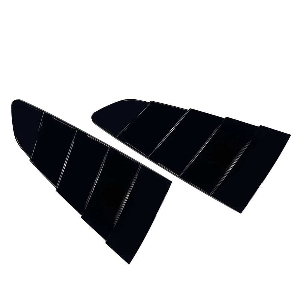 Glossy Black Rear Side Quarter Window Louvers for Ford Mustang (2015–2023)