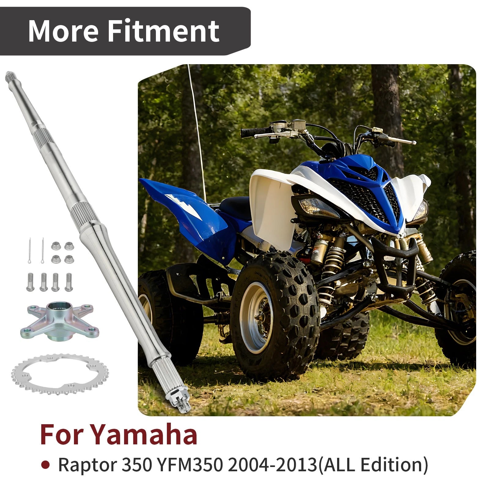 Rear Axle Shaft for Yamaha Raptor 350 YFM350 YFM350R (2004–2013) 5YT-25381-10-00