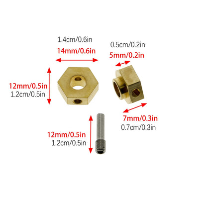 1:10 Metal 12mm Wheel Hex Extended Adapter for Axial SCX10 III (AXI03007)
