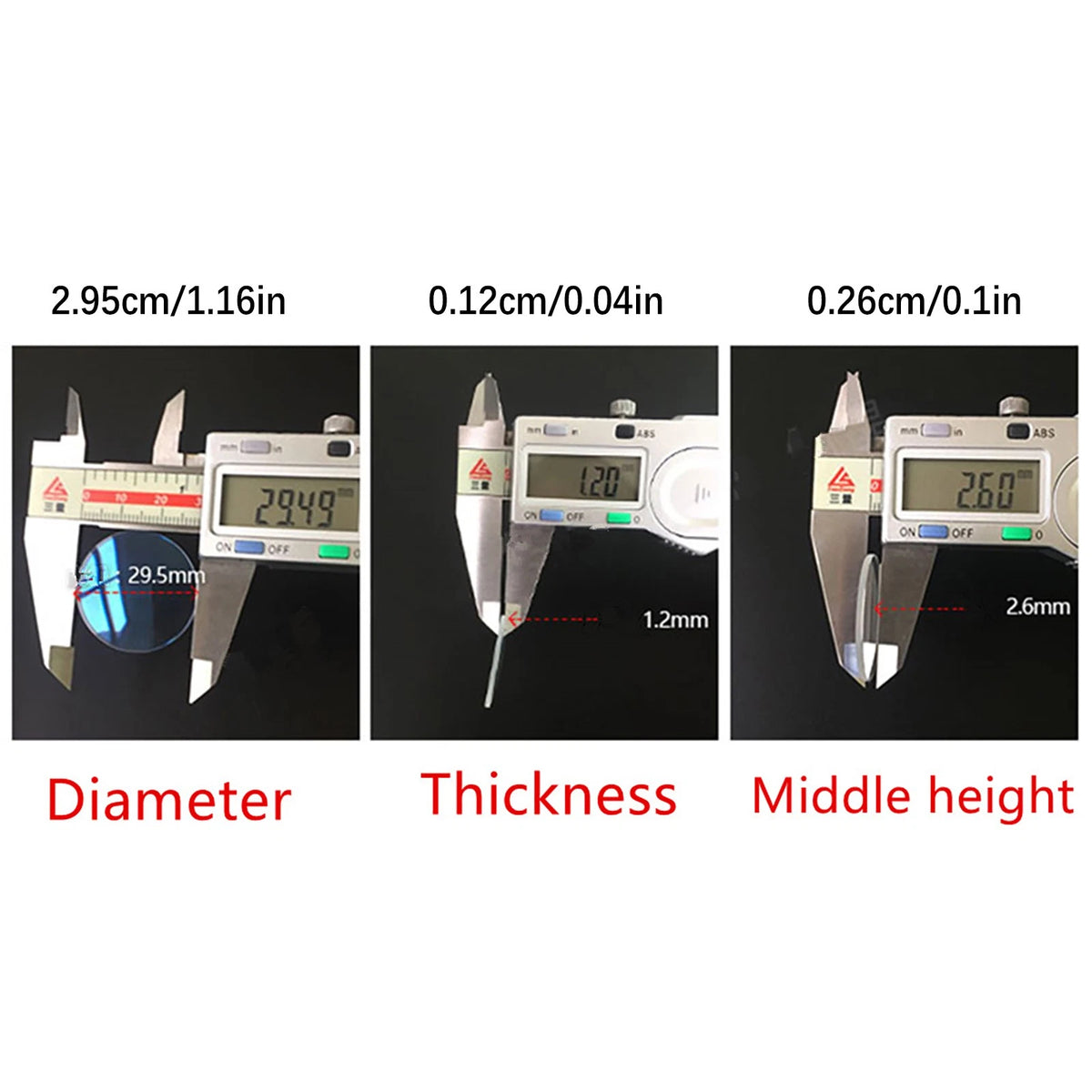 Watch Glass Crystal for Universal Fit (30-38.5mm, 1.2mm Thickness, Blue AR Coated)