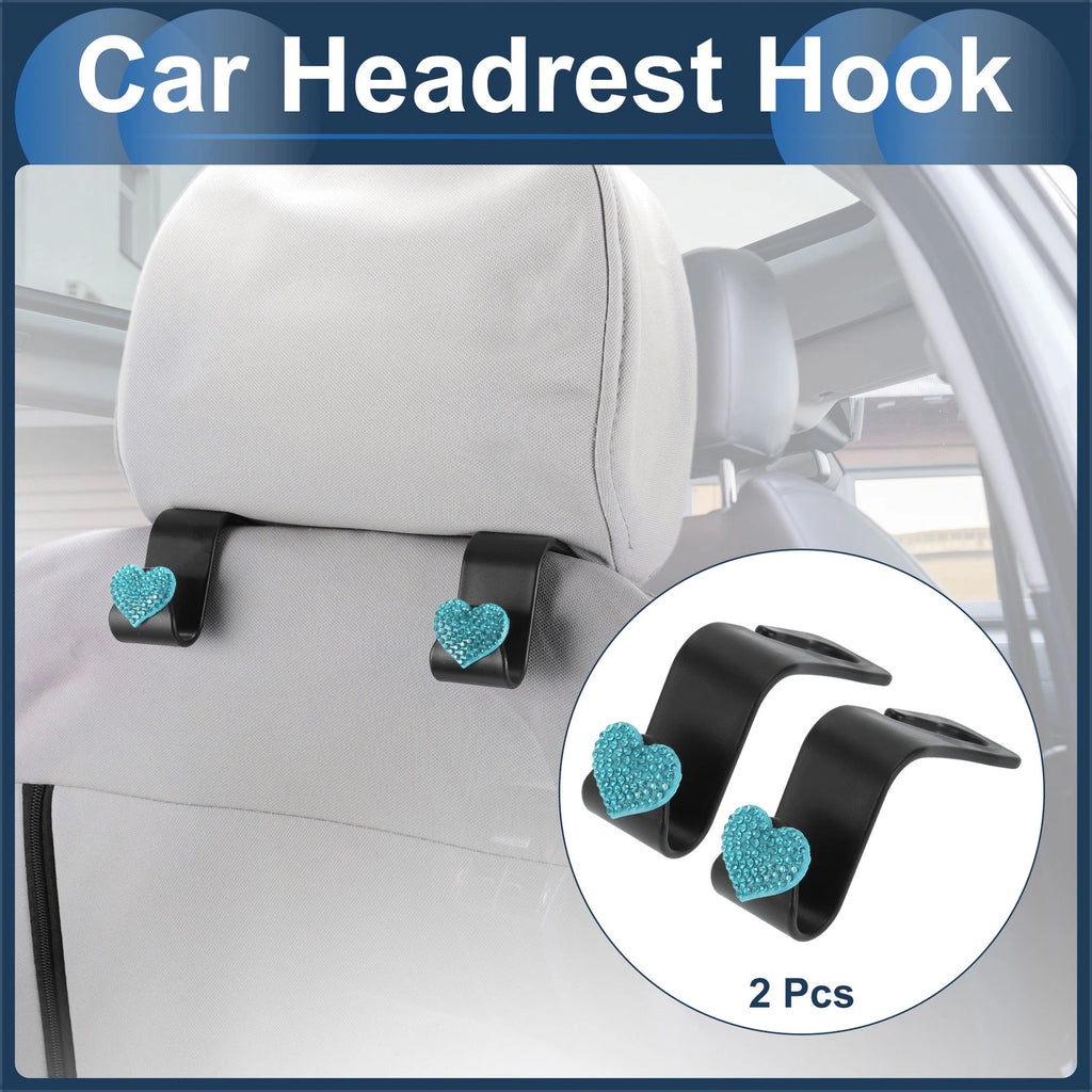 2 Pcs Universal Car Seat Headrest Hook for Hanging Purses (Blue)