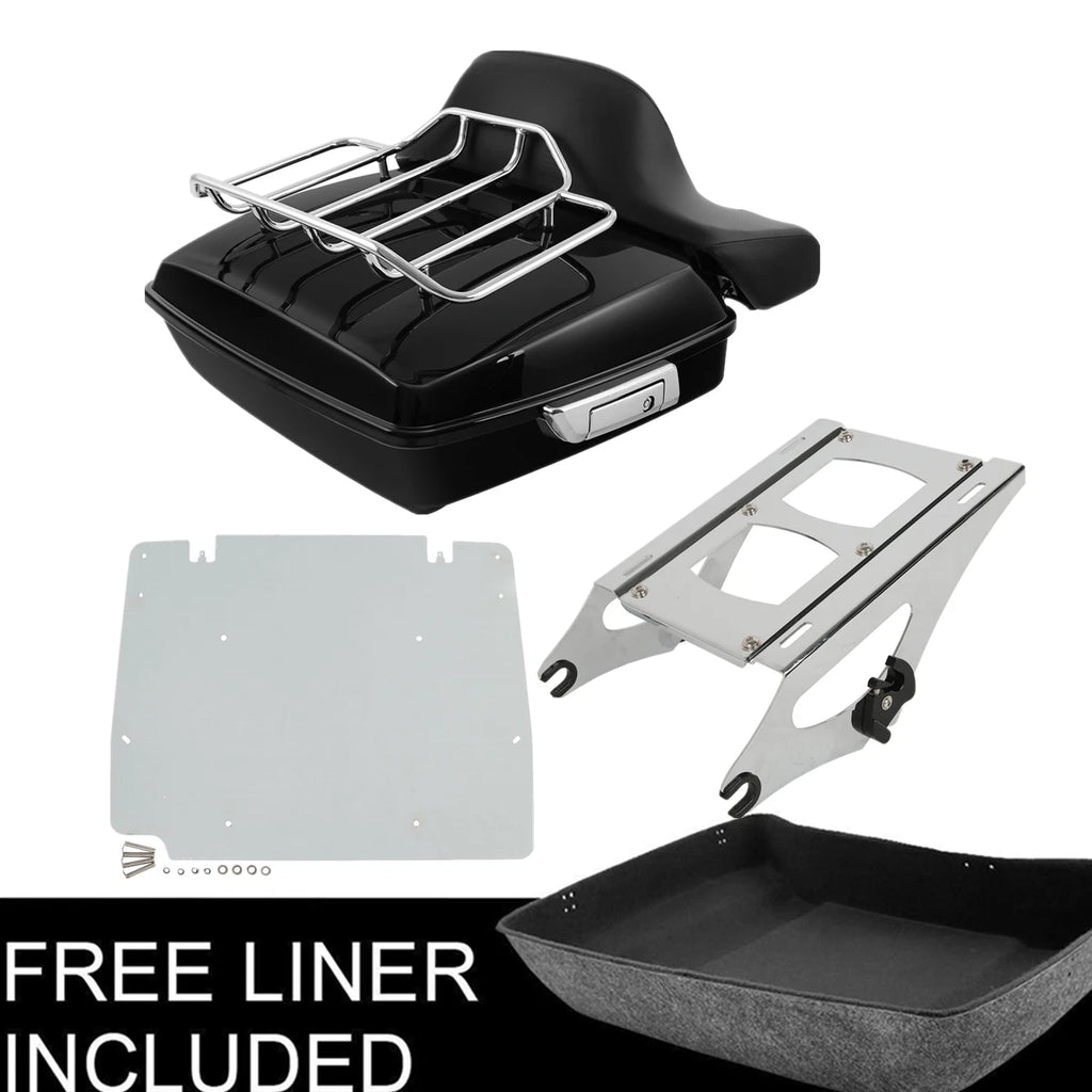 Chopped Trunk Backrest & Two-Up Rack for Harley Touring (2014–2025)