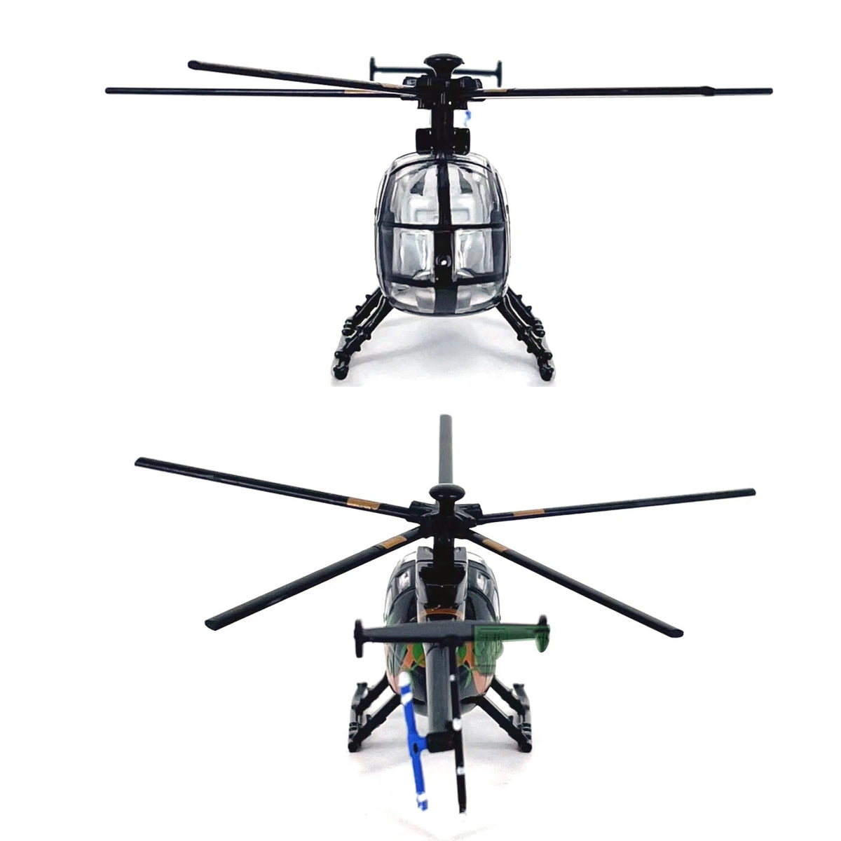 Diecast Alloy MD500 Helicopter Model Display (1/100 Scale)